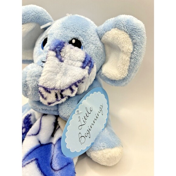 Little Beginnings Blue Elephant Plush Lovey Animals Security Blanket Baby Lovie - Picture 10 of 13